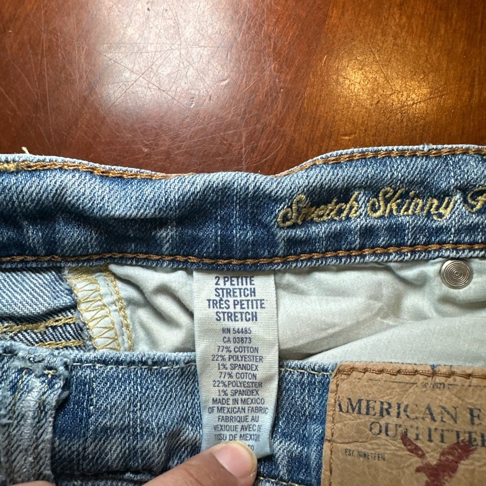 American Eagle Women’s Y2K Strech Skinny Flare Jeans Size 2 Petite Color Blue - Picture 12 of 15